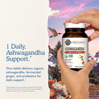 Garden of Life Organic Ashwagandha Supplement with Probiotics & Ginger - Stress, Mood & Energy Support, Vegan, Gluten Free, Non GMO, 2 Month Supply, 60 Tablets