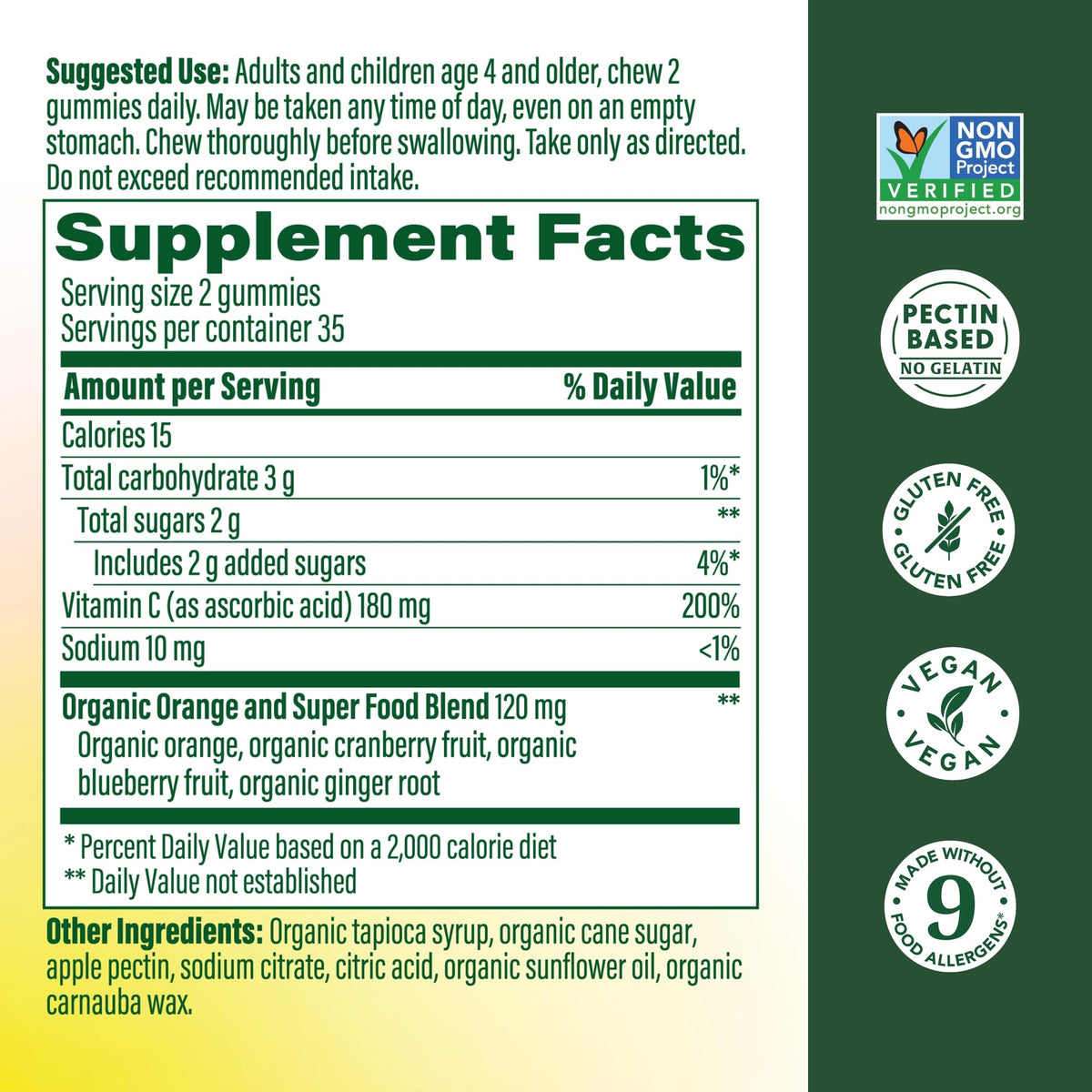 MegaFood C Defense Vitamin C Gummies, Immune Support, Tangy Citrus, 70 Ct