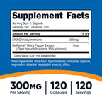 Nutricost DIM Plus BioPerine 300mg, 120 Vegetarian Capsules | Up to 4 Month Supply, Max Strength DIM Supplement, Diindolylmethane