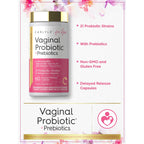 Carlyle Vaginal Probiotics for Women | 60 Capsules | with Prebiotics | Supports Healthy Odor, pH, Yeast Balance, and Flora | Vegan, Non-GMO, Gluten Free | For Her