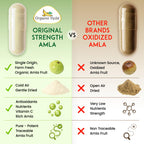 Organic Veda Amla Capsules - 1500mg, 300 Capsules - Natural Vitamin C Supplement with Antioxidants, Polyphenol for Immunity, Skin Glow & Hair Growth - Single Origin Premium Organic Amla Fruit Powder
