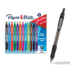 Paper Mate Profile Retractable Ballpoint Pens, Bold Point (1.4mm), Assorted Colors, 12 Count - Back to School, Office, Teacher Supplies