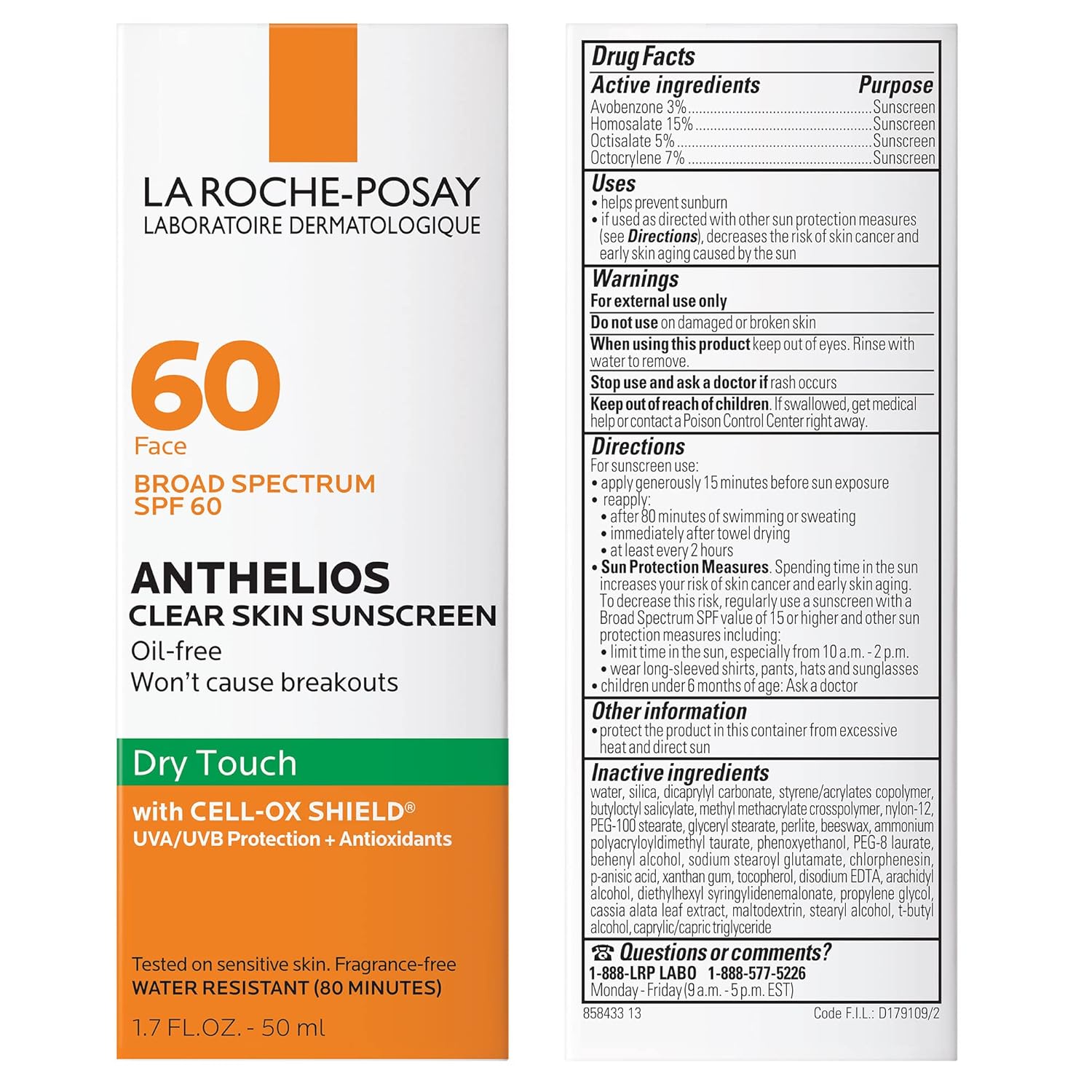 Buy now La Roche-Posay Anthelios Clear Skin Sunscreen Dry Touch SPF 60, Oil Free Sunscreen For Face, Oil Absorbing, Broad Spectrum SPF + Antioxidants, Non-Greasy, Oxybenzone Free, Travel Size at indiglob india