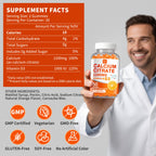 (2 Pack) Calcium Citrate 1200 mg with Vitamin D3 Gummies for Women & Men,Calcium Supplements for Bone & Teeth Support,High Absorption - Easy to Digest, Sugar Free,Vegan,Orange Flavor,60 Day Supply