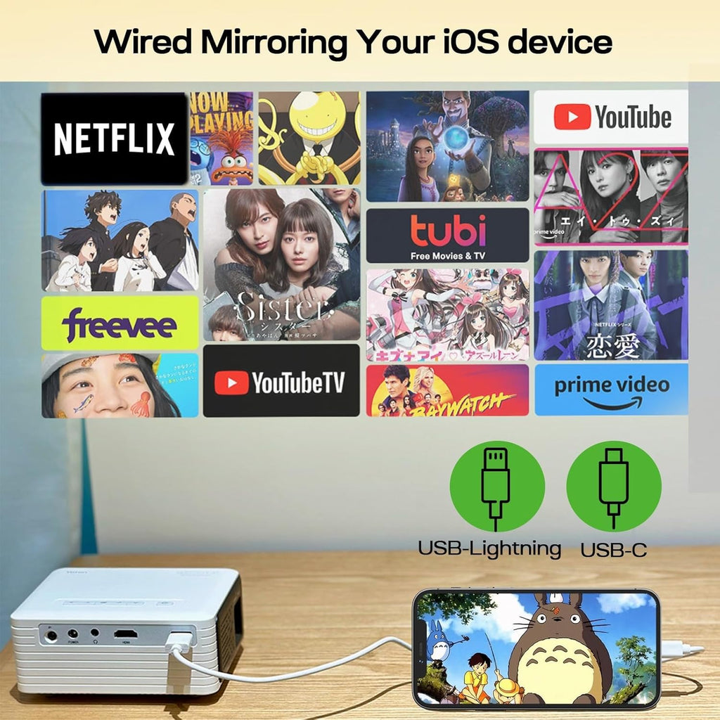 Buy now Yoton Mini Projector, Portable Phone small projector 1080P Full HD Supported for iOS/Android/Laptop, Video Projector Y3 Compatible with Fire Stick, HDMI, USB, PS5, Xbox at indiglob india
