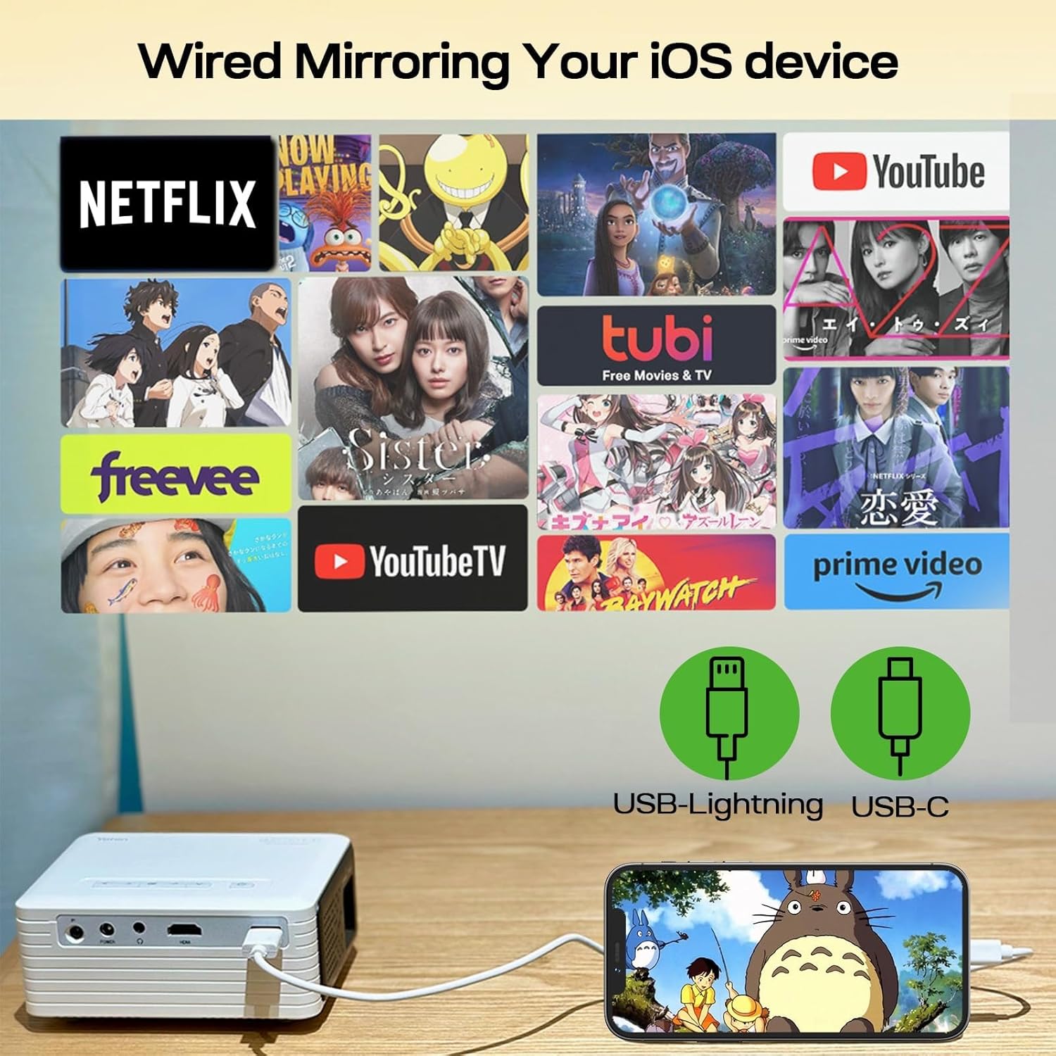 Buy now Yoton Mini Projector, Portable Phone small projector 1080P Full HD Supported for iOS/Android/Laptop, Video Projector Y3 Compatible with Fire Stick, HDMI, USB, PS5, Xbox at indiglob india