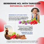 Berberine Supplement with Ceylon Cinnamon & Milk Thistle, Berberine HCL Complex, Daily Metabolic Wellness Formula, 150 Capsules, Non-GMO, Gluten Free, Quality Tested