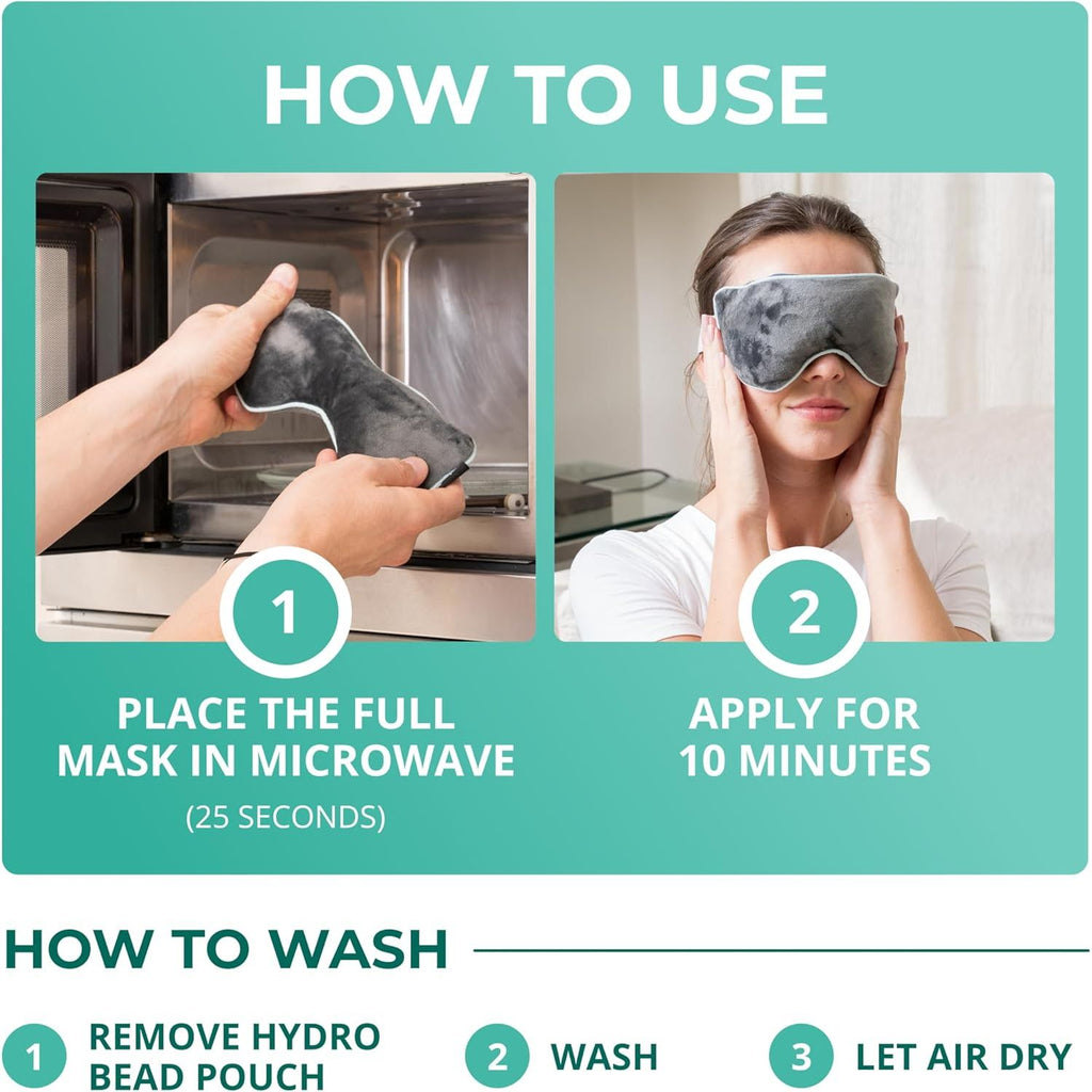 Buy now MyHalosÂ® Eye Mask for Dry Eyes - Steam Warm Compress for Eyes - Remove Styes, Chalazion Therapy Warming and Heating Pad Hot Compress - Moist Heat Mask for Blepharitis & MGD at indiglob india