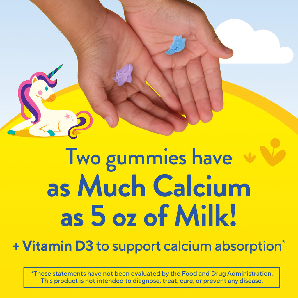 L'il Critters Kids Calcium and Vitamin D3 Gummies | 120 Gummy Vitamins | Assorted Fruit Flavors | Gluten-Free Children's Bone and Teeth Supplement