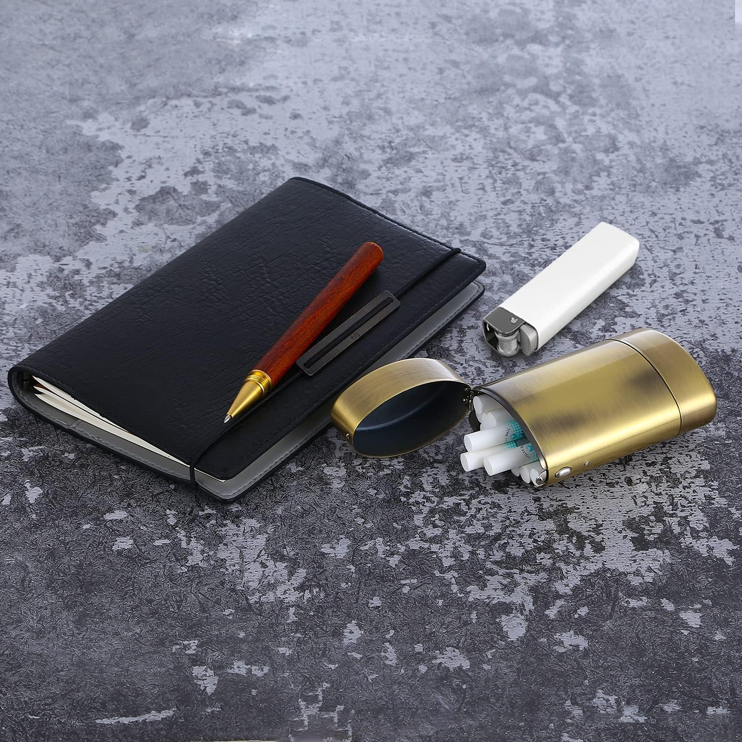 Buy now Oval Metal Cigarette case for 100's Can Hold a Small Lighter Suitable for 20 100's Cigarette case Coin case Pill case (Bronze) at indiglob india