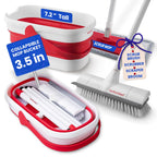 Outdoor Mop and Bucket Set with Scrub Brush for Concrete, Patio, Deck