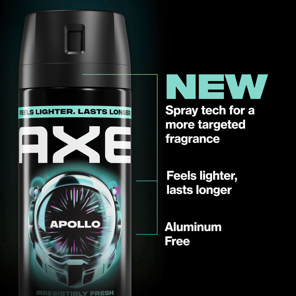 AXE Body Spray 4 Count Apollo 48 Hour All Over Fresh 2.9 oz