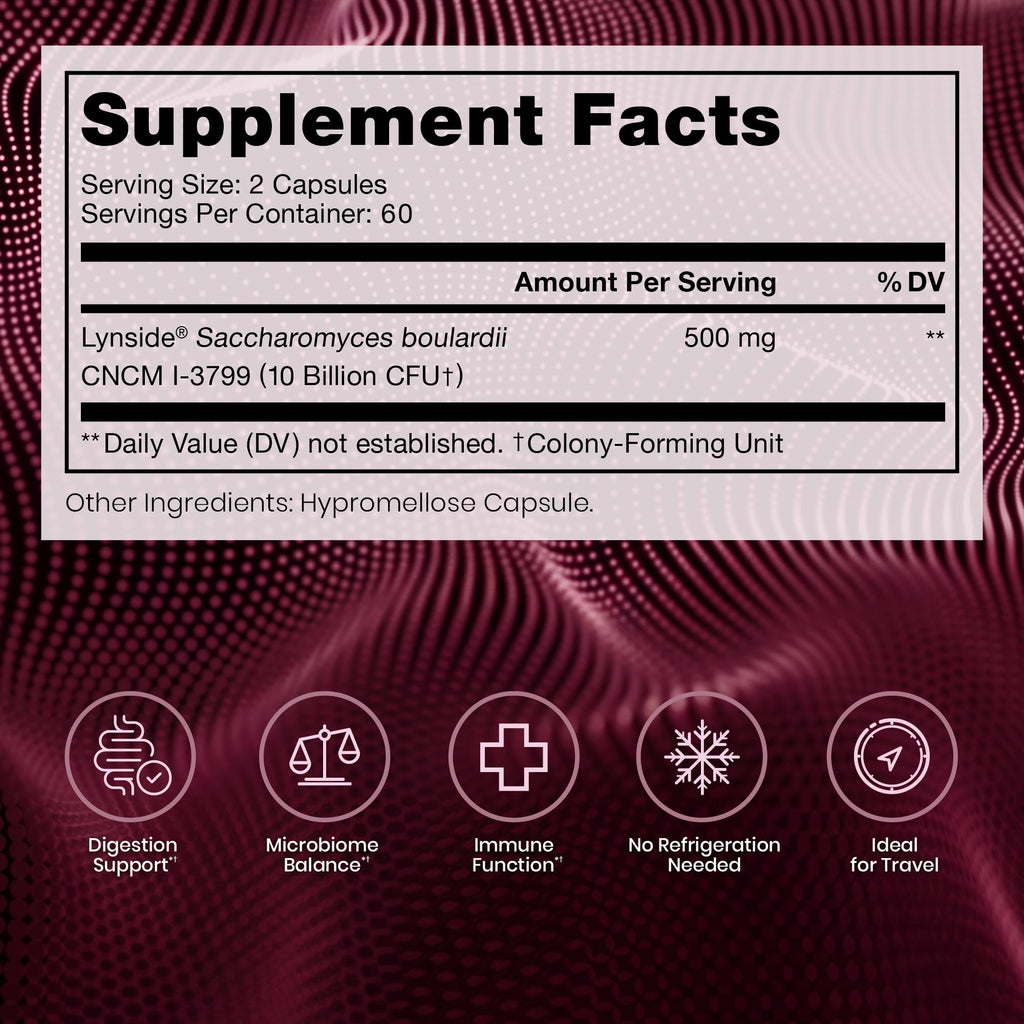 Pure Therapro Rx Saccharomyces 10B Probiotic, 120 Capsules | Supports Gut & Digestive Health, 10B CFU Saccharomyces Boulardii, For Men & Women, No Fillers, Made in USA, Pharma Grade