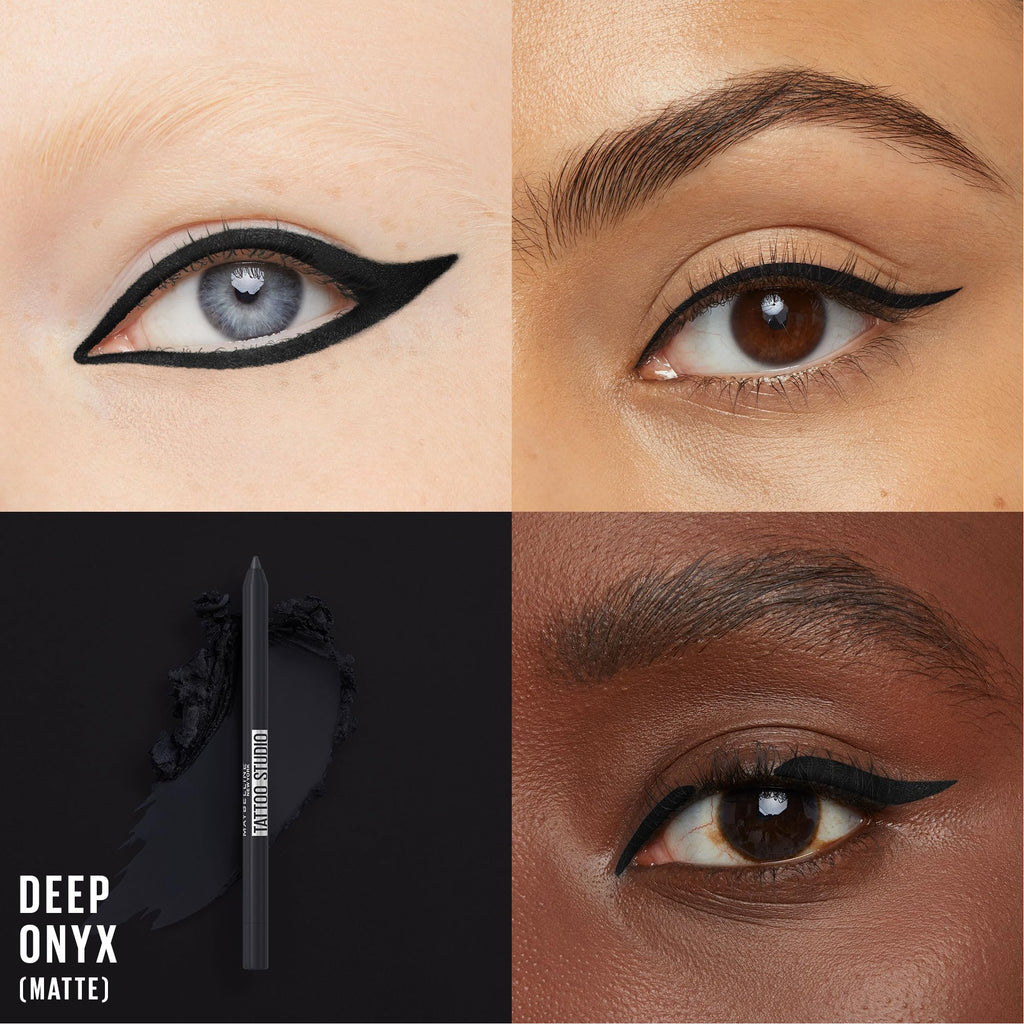 Buy now Maybelline TattooStudio Long-Lasting Sharpenable Eyeliner Pencil, Glide on Smooth Gel Pigments with 36 Hour Wear, Waterproof, Deep Onyx, 1 Count at indiglob india