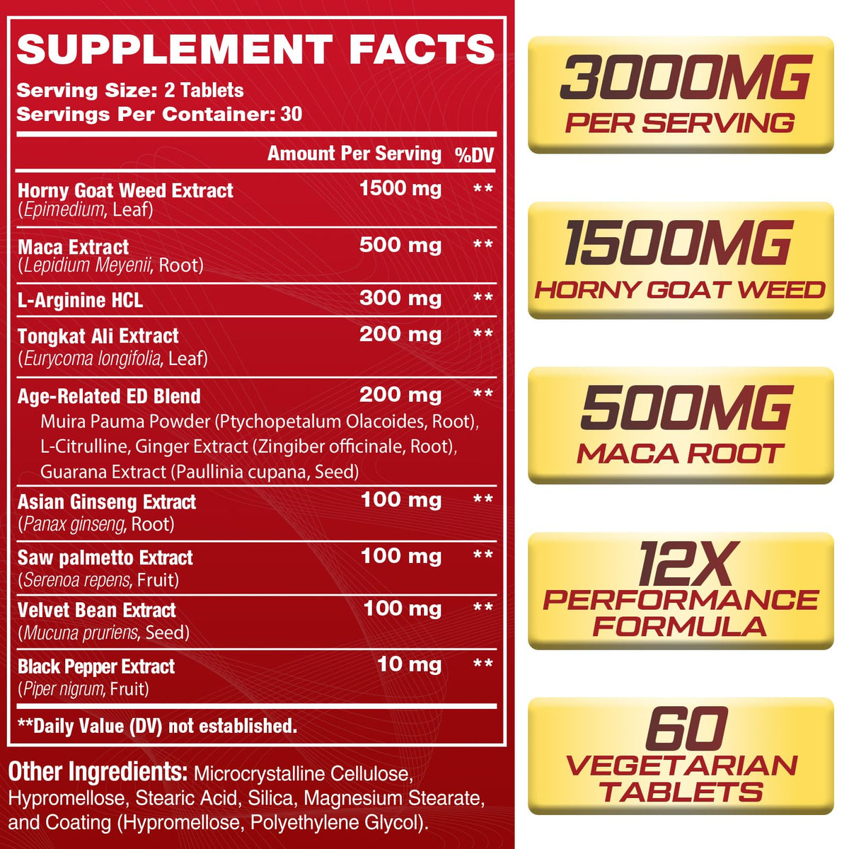 Hornygoatweed for Men, 12 in 1 Horny Goat Weed, for Hormone & Performance