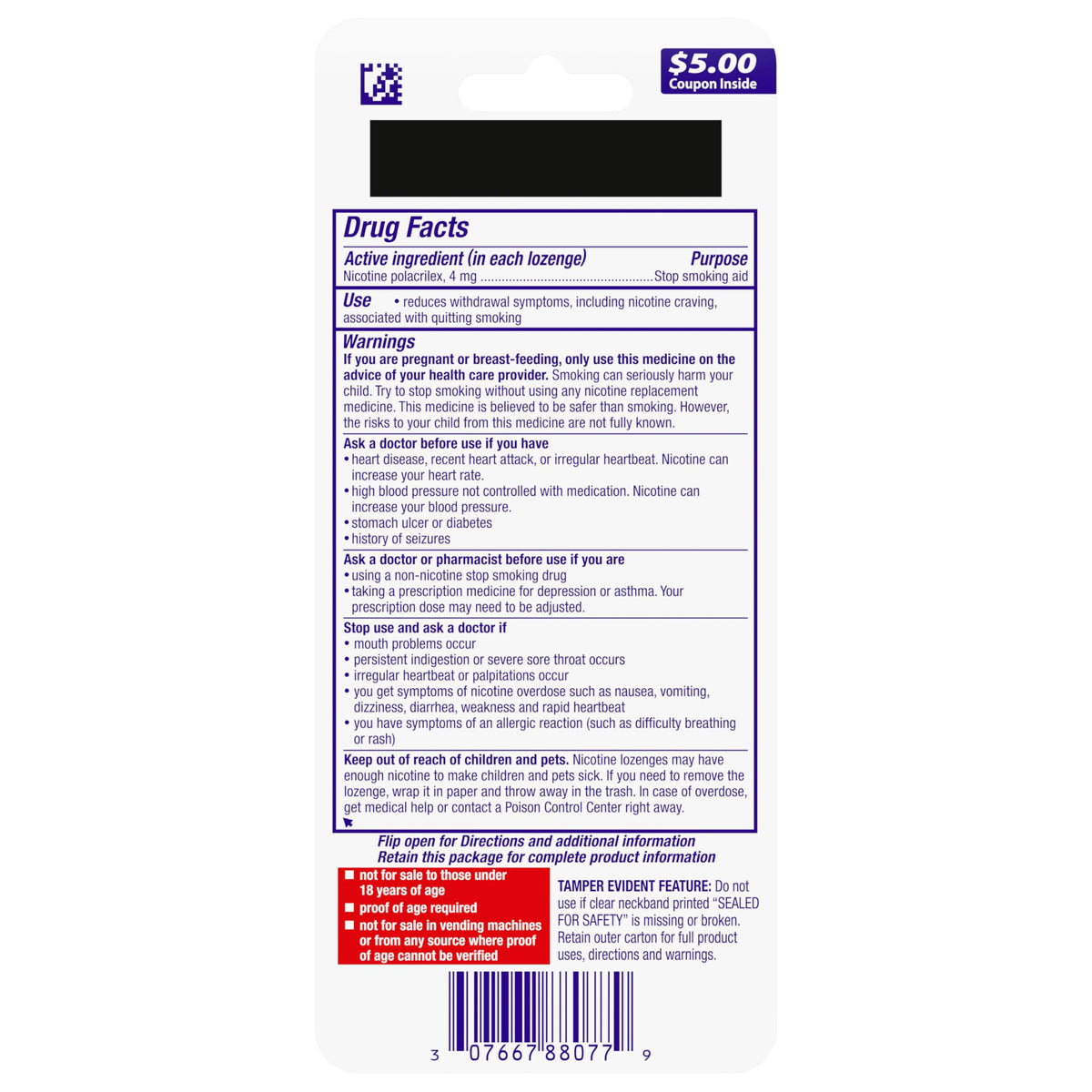 Nicorette Mini Nicotine Lozenges 4mg, Mint Flavor, 101 Count