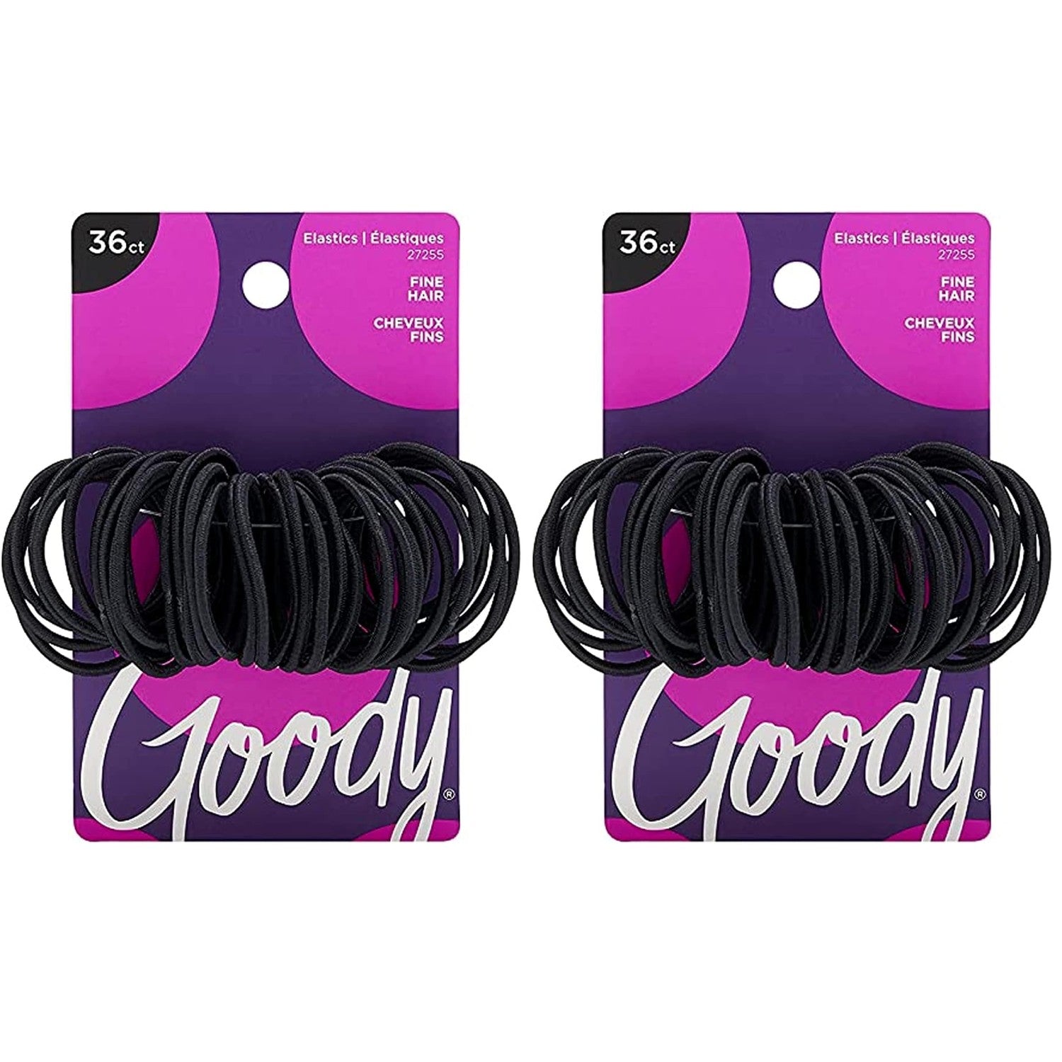 Goody Ouchless Hair Elastics, Black, 36 Count (Pack of 1)