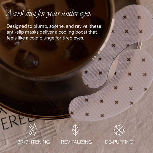 + Lux Unfiltered - Iced Latte Cooling Under Eye Patches - Eye Masks | Caffeine, Niacinamide & Hyaluronic Acid Eye Mask (10 Pairs) - Depuffs, Brightens Dark Circles, Hydrates - Vegan, Cruelty-Free