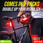 BLITZU Bike Tail Light, 2 Pack USB-C Rechargeable LED Bicycle Rear Lights
