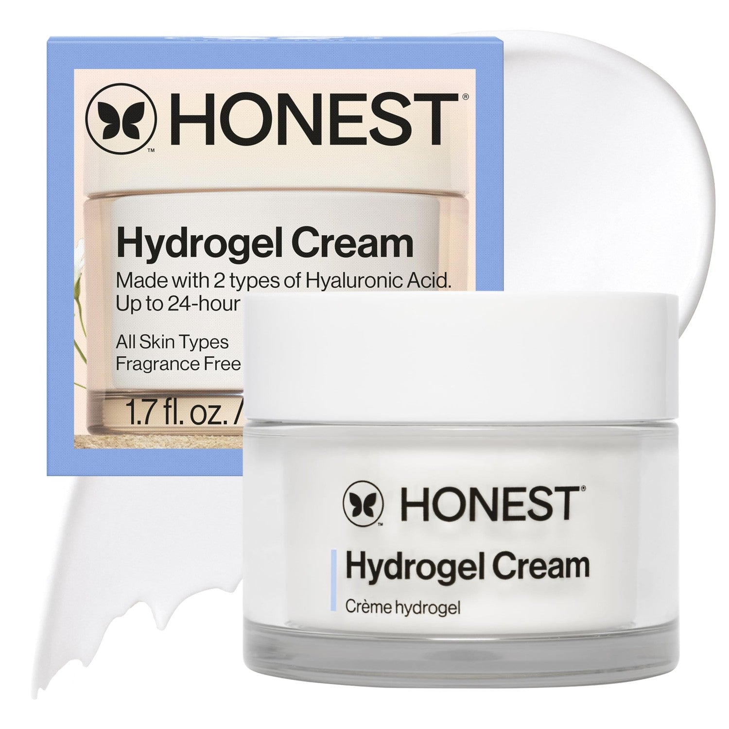 Honest Beauty Hydrogel Cream, Sensitive Skin, Fragrance-Free, 1.7 fl oz