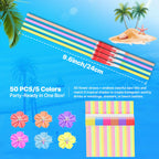 50PCS Umbrella Straws,Drink Umbrellas for Hawaiian,Tropical,Luau,Tiki Party