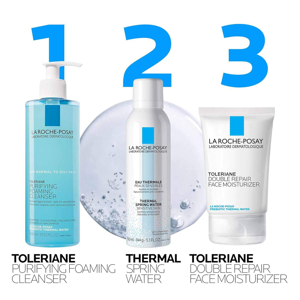 Buy now La Roche-Posay Toleriane Purifying Foaming Facial Cleanser, Oil Free Face Wash for Women & Men with Niacinamide + Ceramides, Pore Cleanser Safe For Sensitive Skin, Wonâ€™t Dry Out Skin, Soap Free at indiglob india