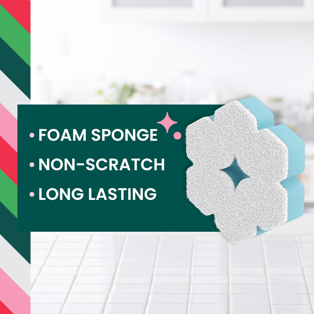 Scotch-Brite Snowflake Non Scratch Scrub Sponge for Cleaning, 1 Pack