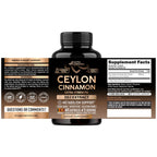 Ceylon Cinnamon Capsules - Energy Heart & Metabolism Support - 60 Capsules | Pure Natural Cinnamon Supplement for Men & Women - Extra Strenght 20:1 Extract - GMO & Gluten-Free - 2-Month Supply