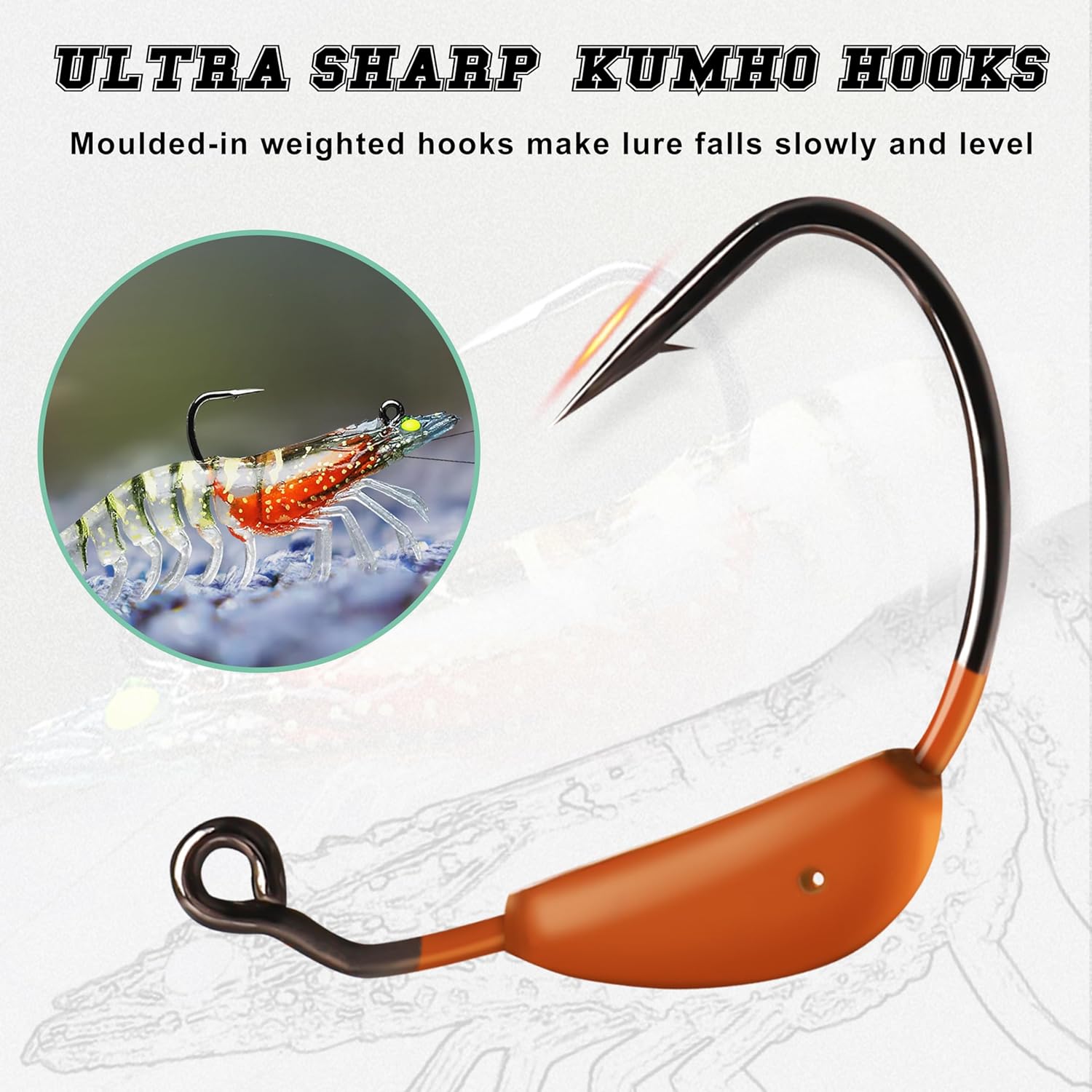 Buy now TRUSCEND Pre-rigged Fishing Jig Lures for Freshwater and Saltwater, Innovative Super Durable TPE Bass Lures, Lifelike Shrimp Crayfish Swimbait, Weedless Lure for Crappie Trout Walleye, Keep Separately at indiglob india
