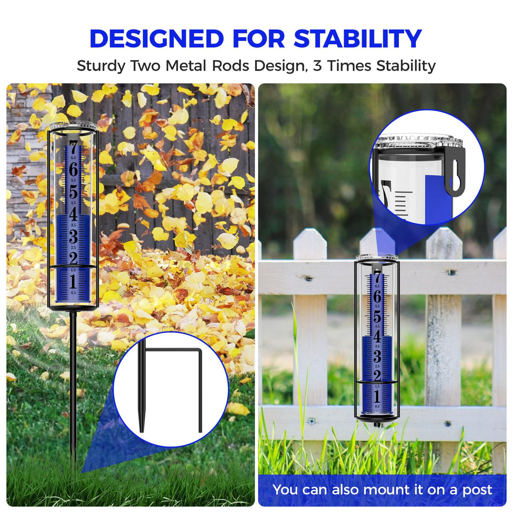 Upgraded Rain Gauge Outdoor, Really Freeze Proof, Easy Reading