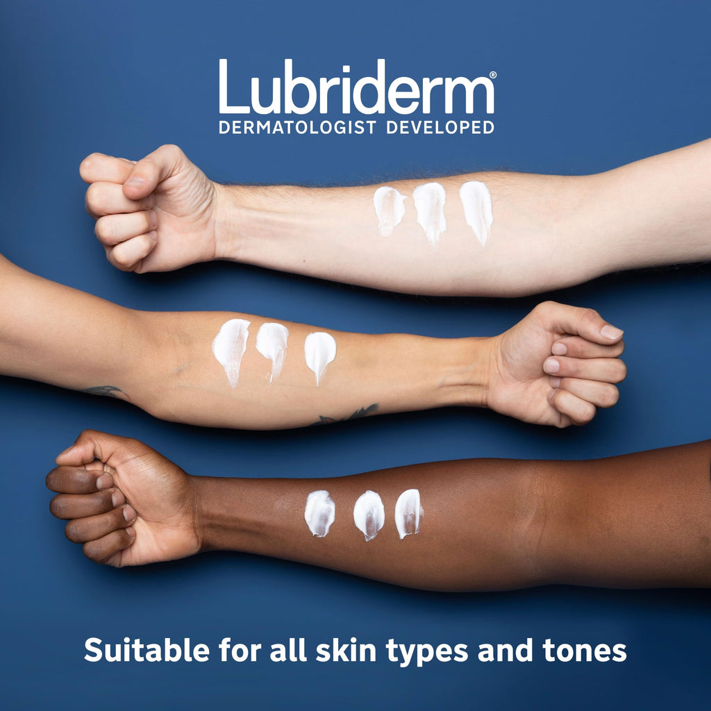 Lubriderm Daily Moisture Body Lotion, Fragrance Free, 24 fl. oz | Hydrating Face, Hand & Body Lotion + Pro-Ceramide for Sensitive Skin, 24-Hour Moisturizer with Shea Butter, Non-Greasy