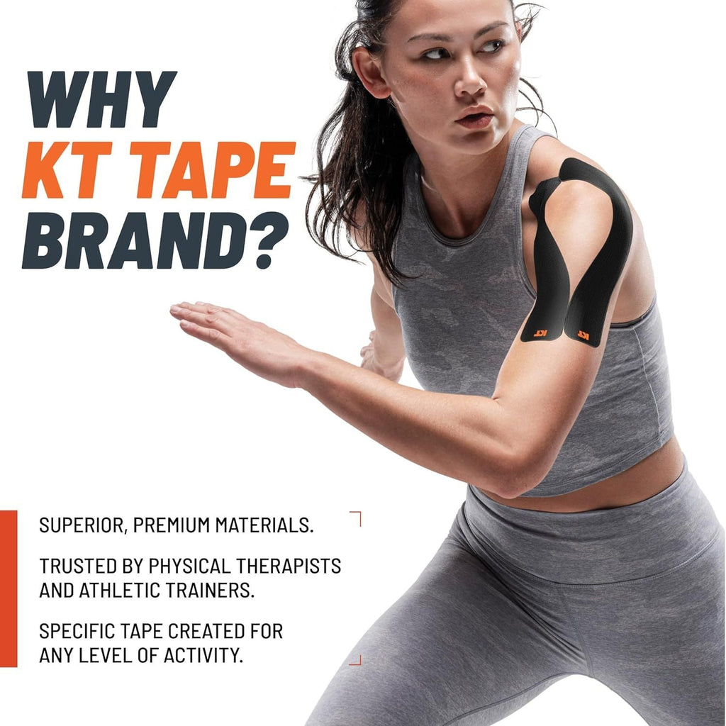 Buy now KT Tape, Original Cotton, Elastic Kinesiology Athletic Tape, 20 Count, 10â€ Precut Strips at indiglob india