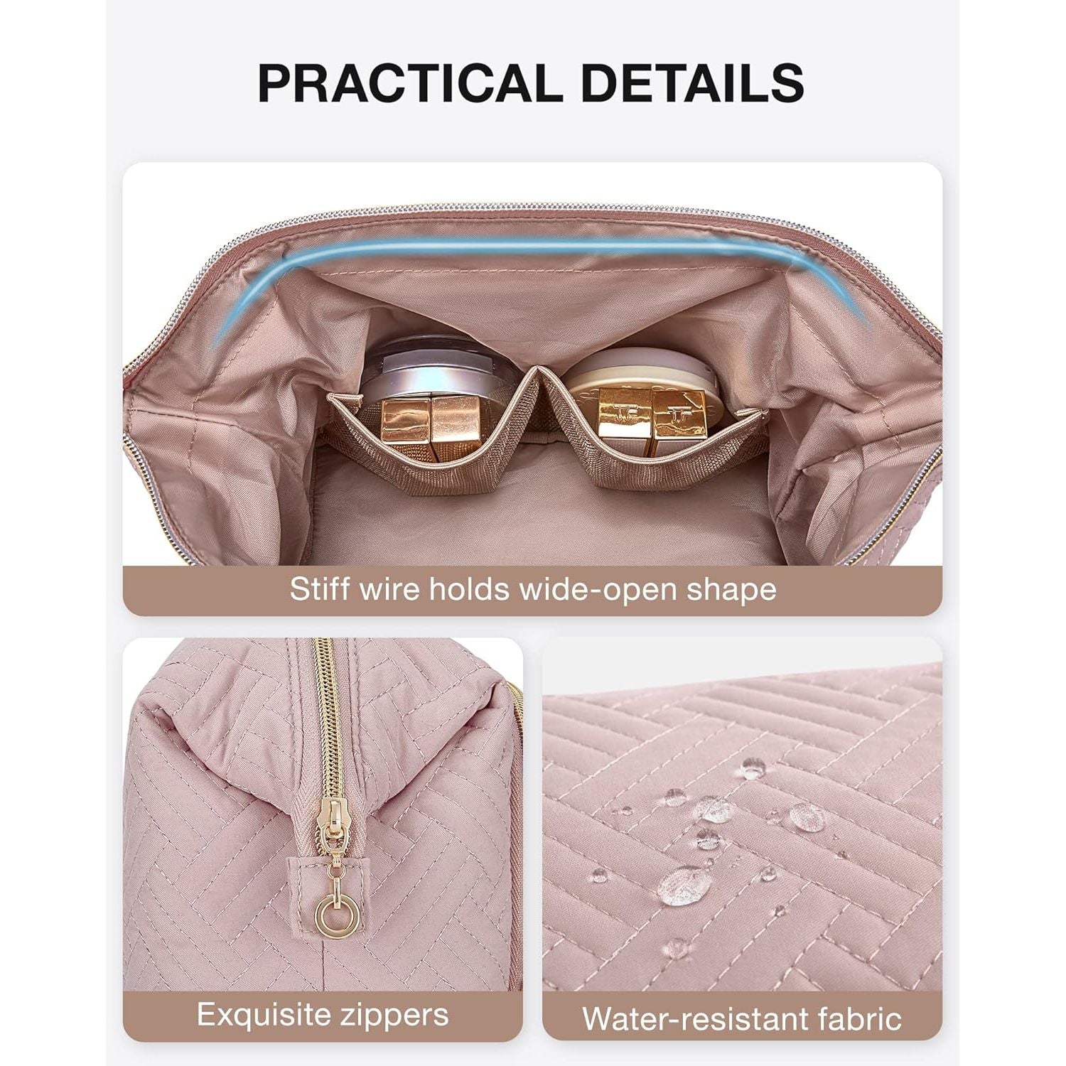 Buy now BAGSMART Travel Makeup Bag, Cosmetic Bag Make Up Organizer Case,Large Wide-open Pouch for Women Purse for Toiletries Accessories Brushes at indiglob india