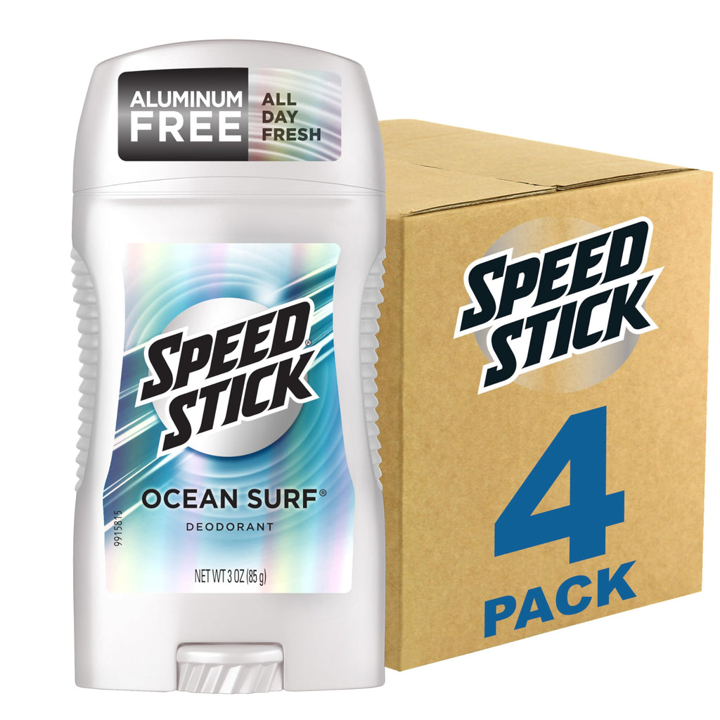 Speed Stick Aluminum Free Men's Deodorant, Regular, 3 oz (4 Pack) | 24-HR Sweat and Odor Protection, Underarm Antiperspirant for Men, Male Grooming, Everyday Use, Active Lifestyles