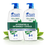 Head & Shoulders Tea Tree Oil 2-in-1 Anti-Dandruff Shampoo and Conditioner Twin Pack, 72-Hour Protection, 1% Pyrithione Zinc, 32.1 fl oz Each