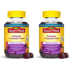 Nature Made Probiotic + Prebiotic Fiber Gummies, 50 Gummies | Fiber Supplement for Daily Gut Health, Prebiotics and Probiotics for Women and Men, Mixed Berry Flavor, 25 Day Supply
