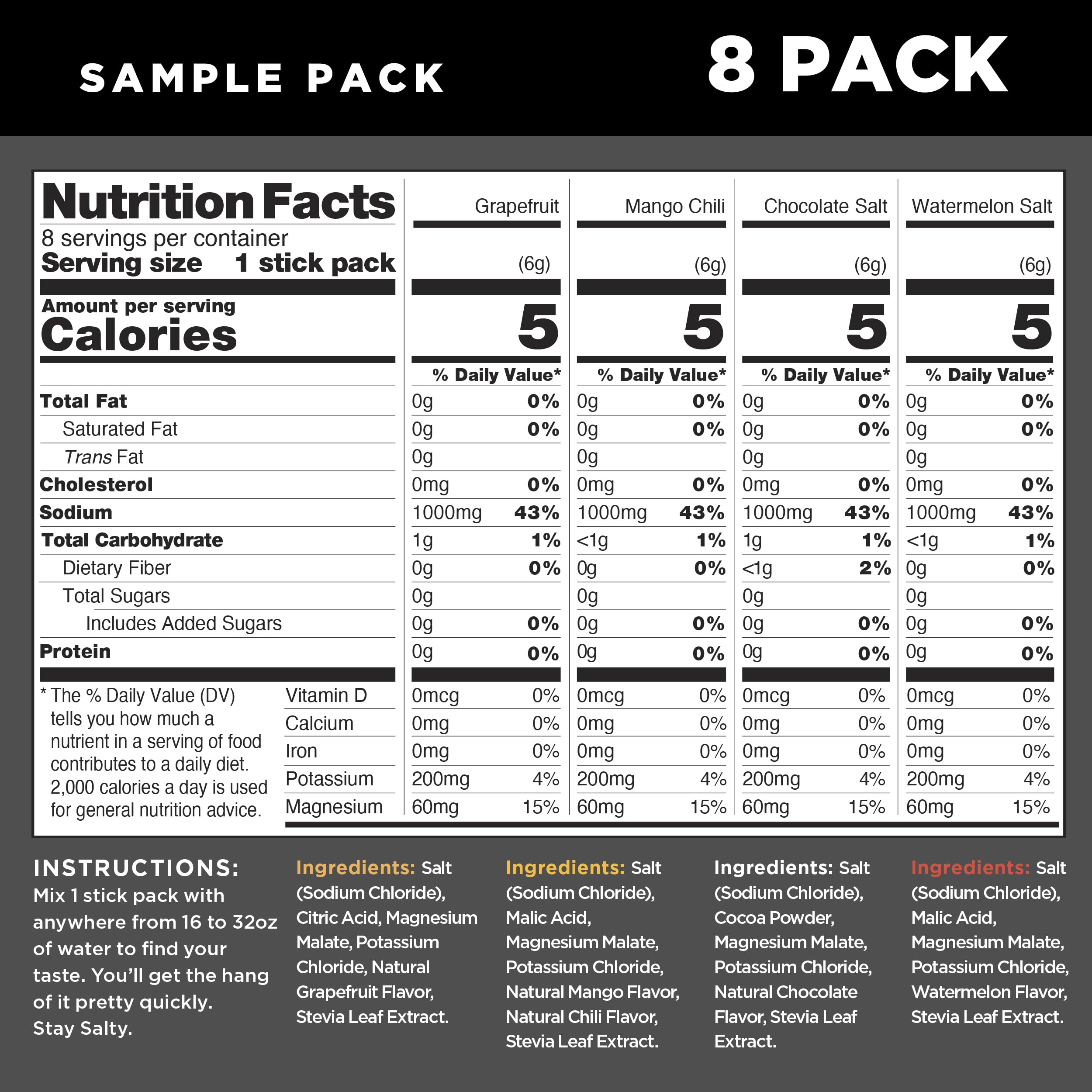 Buy now LMNT Zero Sugar Electrolytes - Sample Pack | Drink Mix | 8-Count at indiglob india