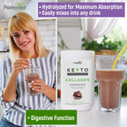 KEYTO Keto Collagen Protein with MCT Oil Powder - Chocolate | Grass Fed Pasture Raised Hydrolyzed Collagen Peptides, Keto, Paleo and Low Carb Friendly