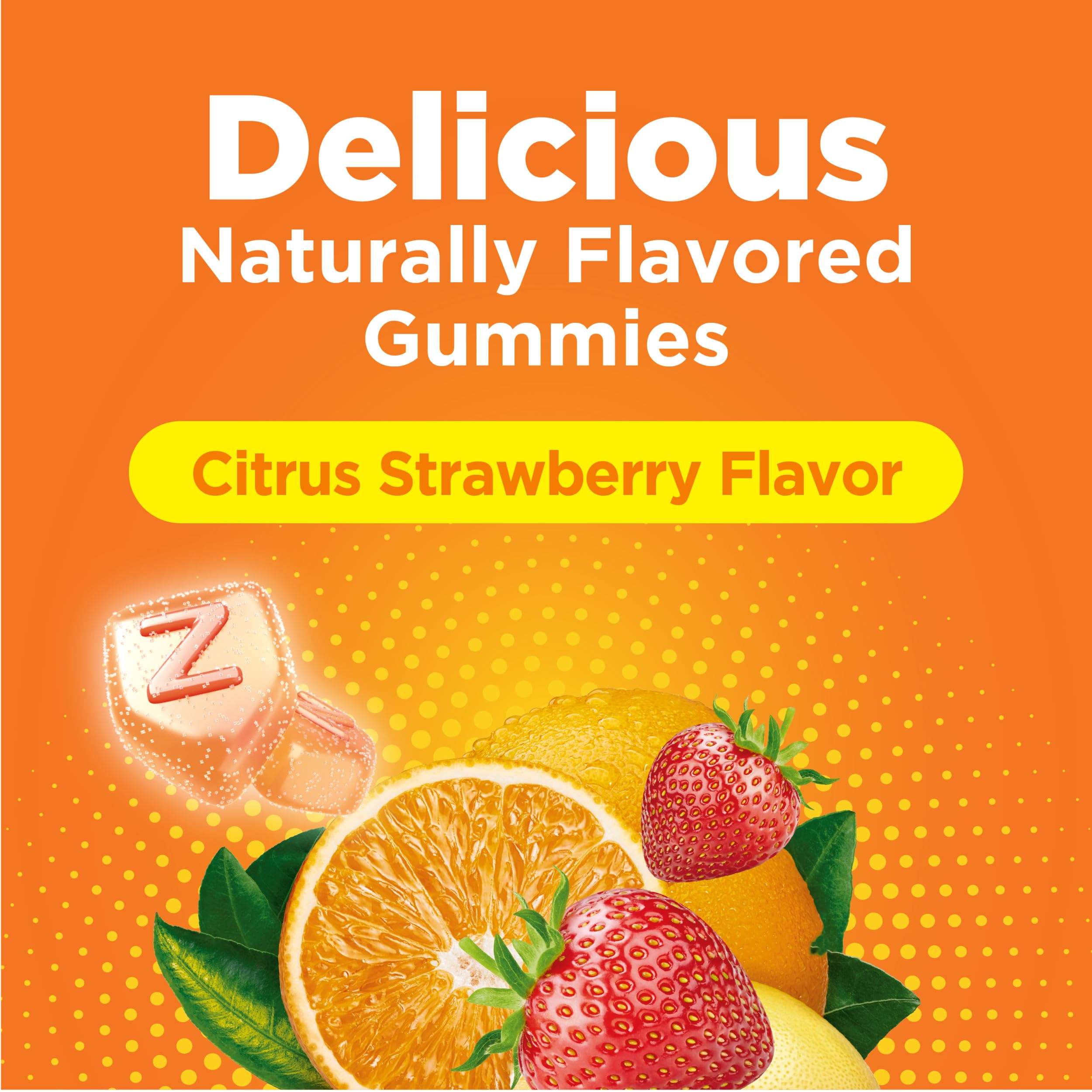 Zicam Daily Immune Support Gummy Supplement, Citrus Strawberry, 70 Count | Antioxidant Support, Easy-to-Take Gummies, Zinc, Vitamin C, Vitamin D
