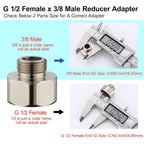 Buy now G 1/2 Female to 3/8 Male COMP Reducer Adapter, Brass Pipe Fittings Water Hose Adapter, Compression Fitting for Kitchen Bathroom Faucet, Pipe Connector with Rubber Washer,(2 Pack) at indiglob india