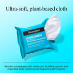 Buy now Neutrogena Hydro Boost Ultra-Soft Micellar Cleansing Wipes with Hyaluronic Acid, Hydrating Makeup Remover Wipes Remove Dirt & Waterproof Makeup, Hypoallergenic, Plant-Based Cloth, 2 x 25 ct at indiglob india
