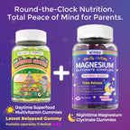Magnesium Glycinate Gummies for Adults & Kids 4+, Sugar Free Magnesium Bisglycinate Supplement 400/200mg with B6D3, L-Theanine for Sleep & Relaxation, Brain, Muscle, Melatonin Free Gummies,1Pack
