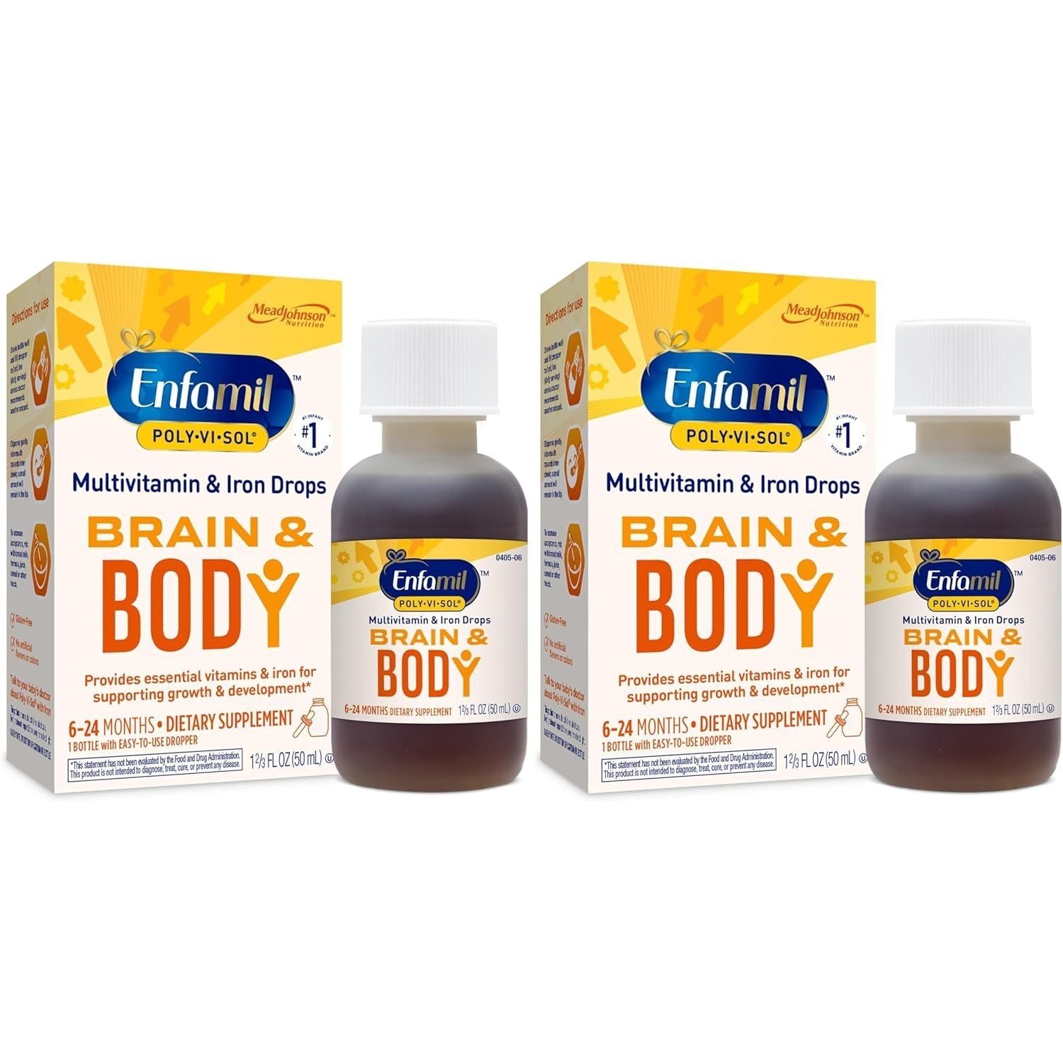 Buy now Enfamil Poly-Vi-Sol with Iron Liquid Multivitamin Drops, Supports Growth & Development*, 50mL Bottle 1.66 Fl Oz (Pack of 2) at indiglob india