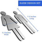 Buy now Brushed Aluminum Men's and Women's Bathroom Sign Figure Set - Men and Women Modern Restroom Sign - Bathroom Door Signs - Restroom Signs for Business - Bathroom Signage at indiglob india