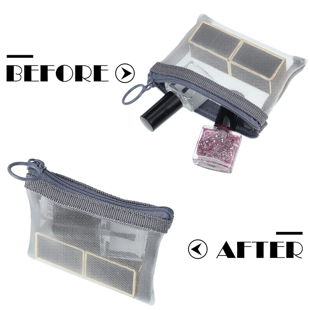 Buy now Frienda 10 Pcs Small Mesh Bags with Zipper Mini Zipper Mesh Bags Nylon Cosmetic Coin Purse Pouches Portable Reusable Storage Pouch with Keychain for Women Home Travel(3 x 4 Inch,Grey) at indiglob india