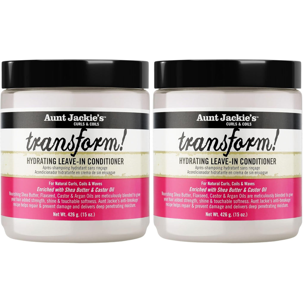 Aunt Jackie's Curls and Coils Transform Hydrating Leave-In Creme Conditioner for All Hair Types and Textures, 15 oz