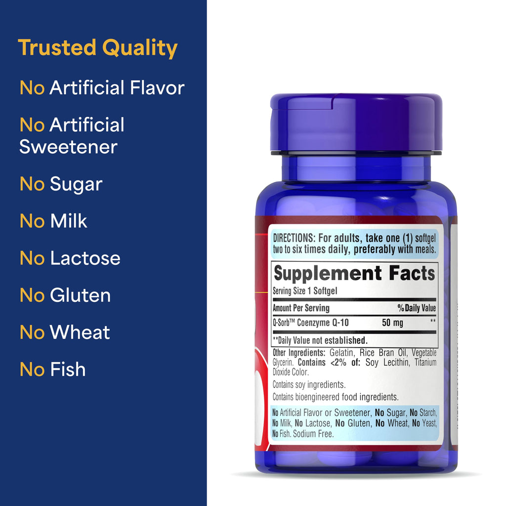 Puritan's Pride Coenzyme CoQ10 50mg, 100 Servings