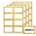 Gold Name Tag Stickers, 200 PCS Blank Name Tags for Classroom and School