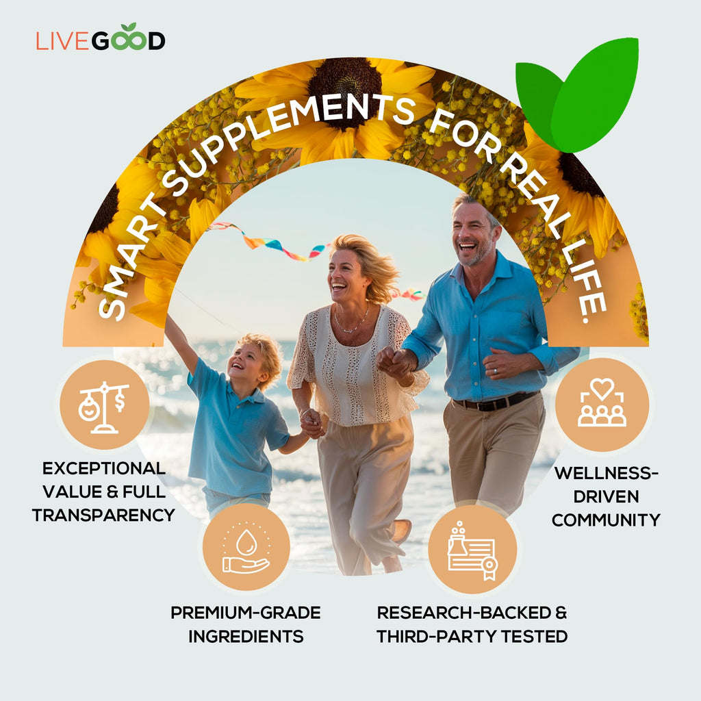 LiveGood Vitamin D3 K2 2000 IU, Organic Vegan D3 K2 Supplement with MK-7