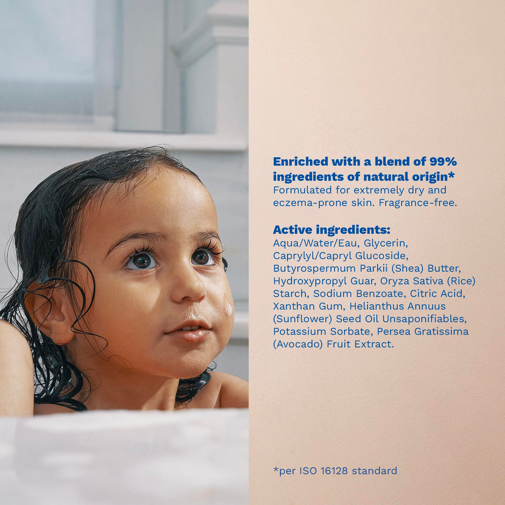 Mustela Stelatopia Eczema-Prone Skin Cleansing Gel - Baby Face & Body Wash with Natural Avocado & Sunflower Oil - Fragrance-Free & Tear Free